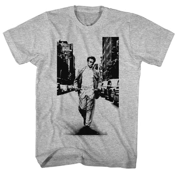 James Dean Mens S/S T-Shirt - Street Walker - Heather Graphite Heather