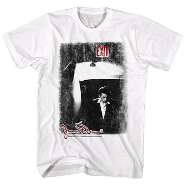 James Dean Mens S/S T-Shirt - Exit - Solid White