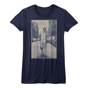 James Dean Girls Juniors S/S T-Shirt - Vintage Dean - Solid Navy