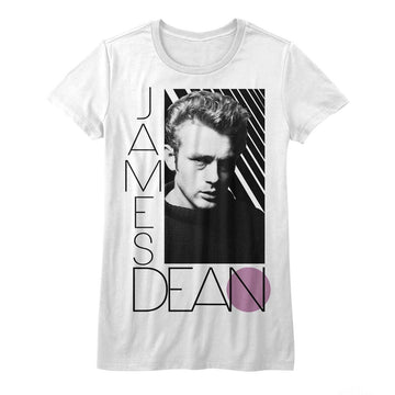 James Dean Girls Juniors S/S T-Shirt - Old Skool White - Solid White
