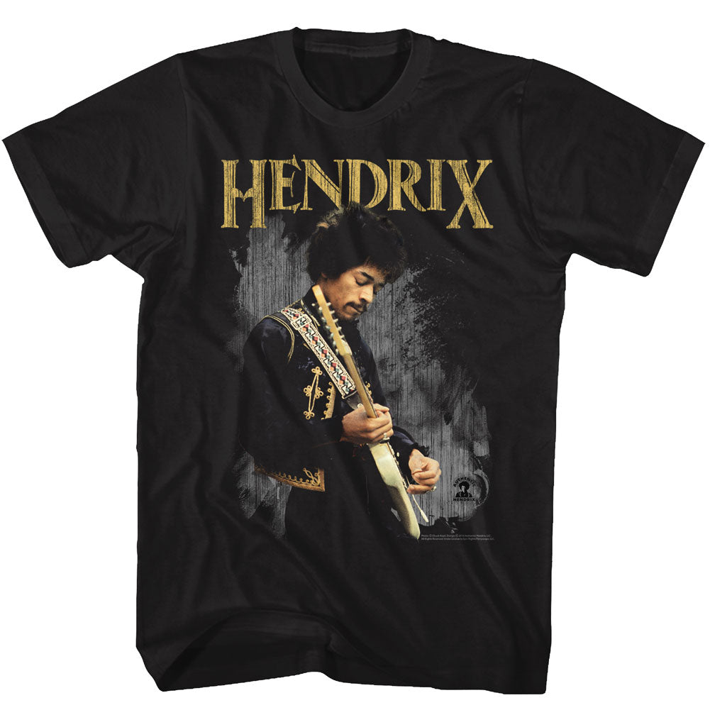 Jimi Hendrix Mens S/S T-Shirt - Hendirx - Solid Black