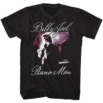 Billy Joel Mens S/S T-Shirt - Piano Man - Solid Black