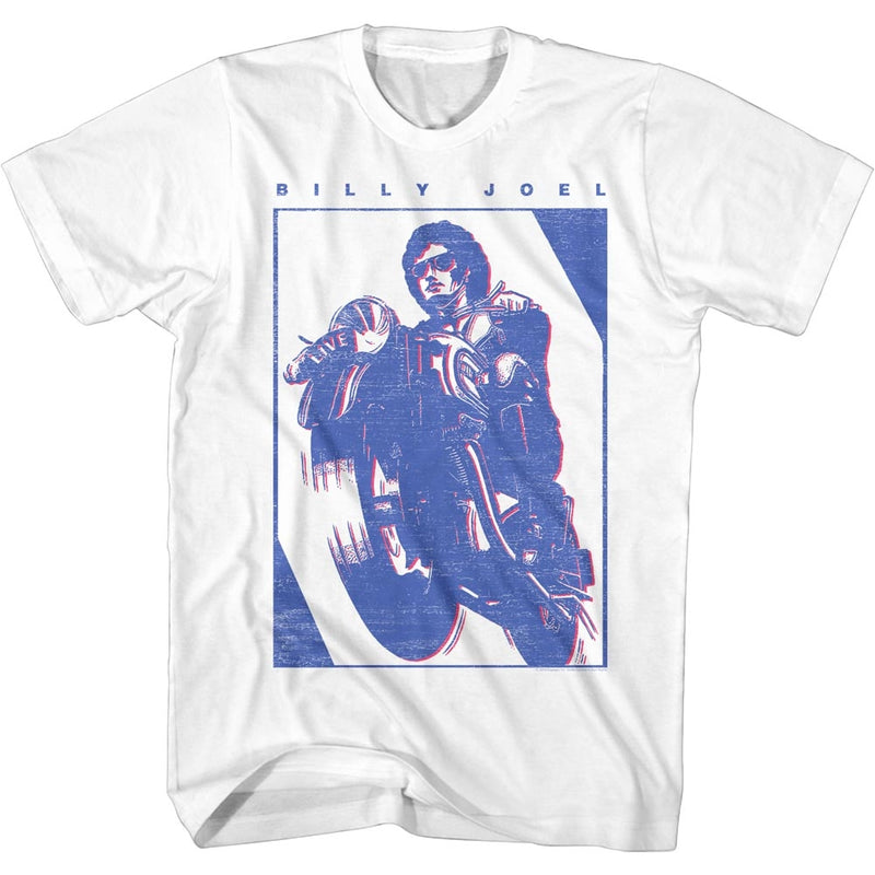 Billy Joel Mens S/S T-Shirt - Billy Joel - Solid White