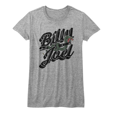 Billy Joel Girls Juniors S/S T-Shirt - Only The Good - Heather Gray Heather