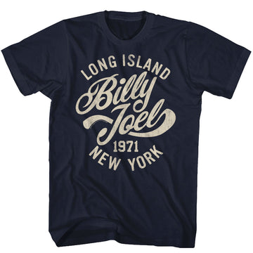 Billy Joel Mens S/S T-Shirt - Long Island - Solid Navy