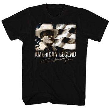 John Wayne Mens S/S T-Shirt - Legend!! - Solid Black