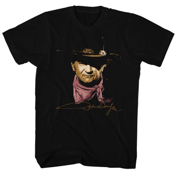 John Wayne Mens S/S T-Shirt - John Wayne - Solid Black