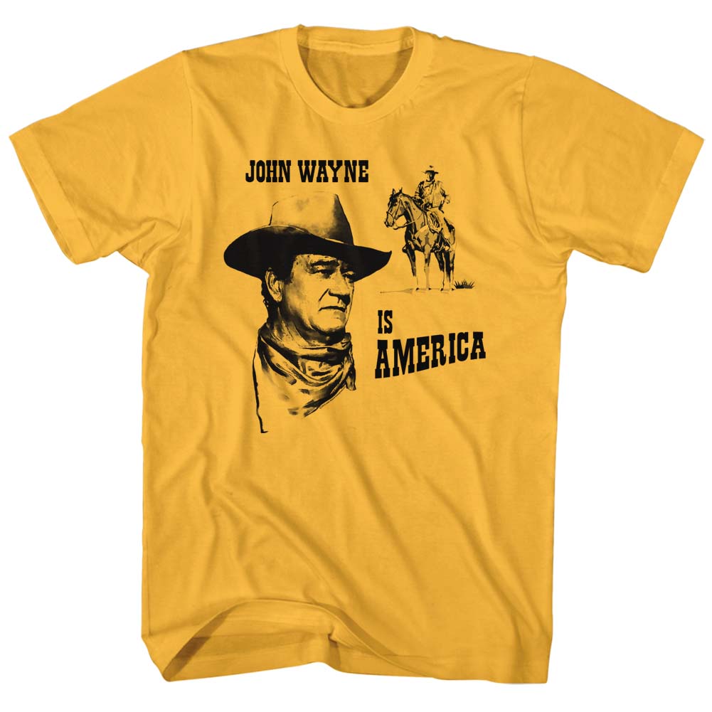 John Wayne Mens S/S T-Shirt - America - Solid Ginger