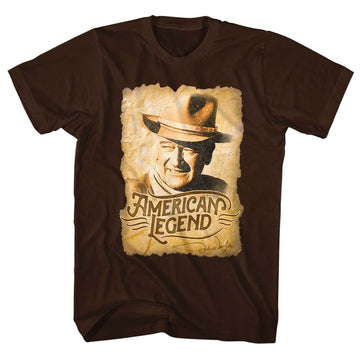John Wayne Mens S/S T-Shirt - Legend - Solid Dark Chocolate