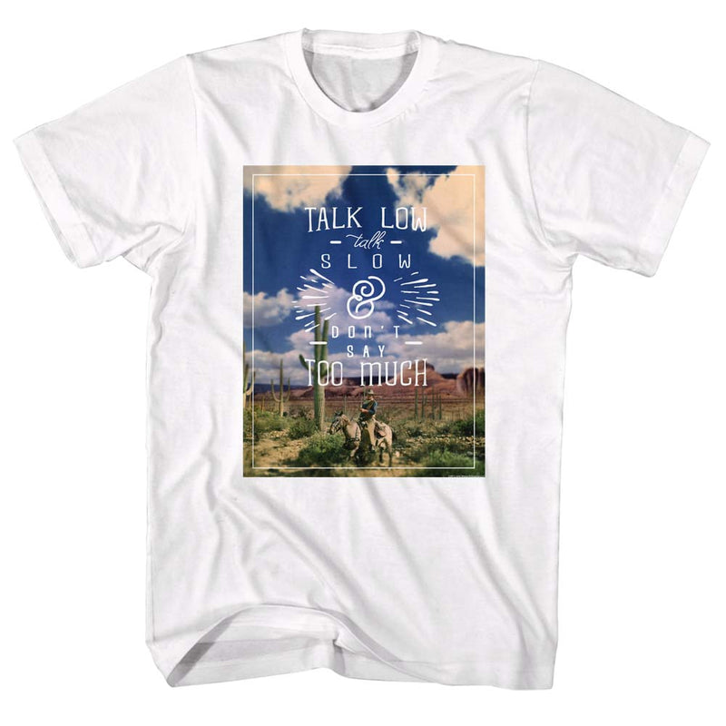 John Wayne Mens S/S T-Shirt - Cactus Field - Solid White