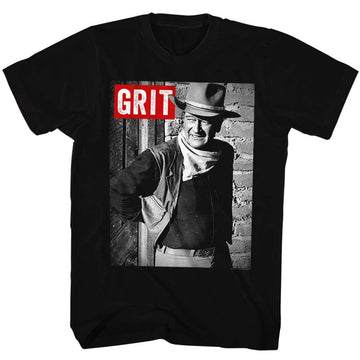 John Wayne Mens S/S T-Shirt - Grit - Solid Black