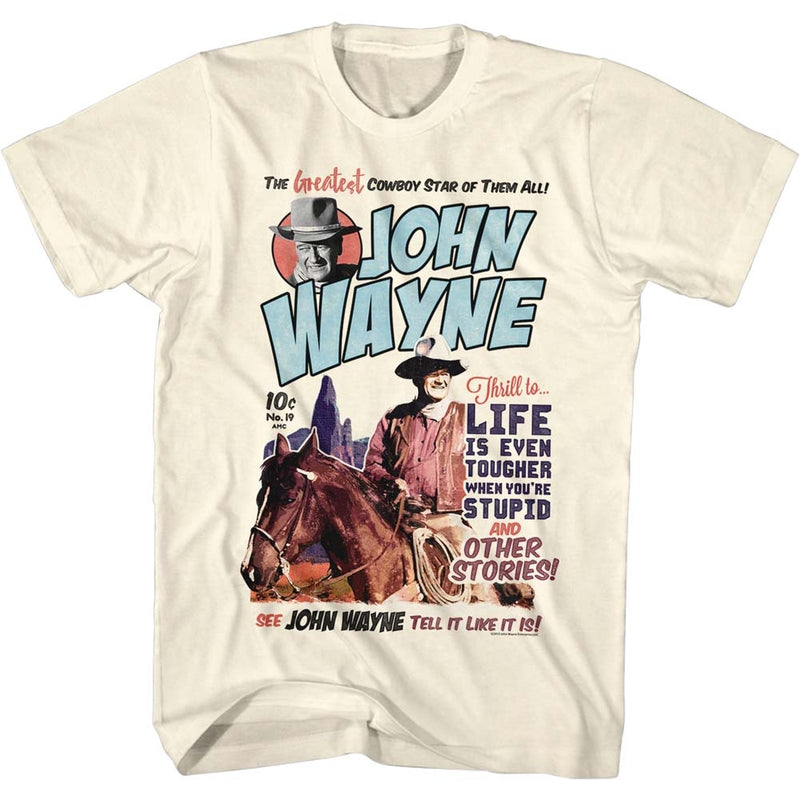John Wayne Mens S/S T-Shirt - Makeitwayne - Solid Natural