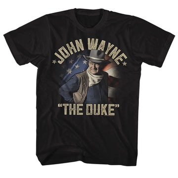 John Wayne Mens S/S T-Shirt - The Duke Returns - Solid Black