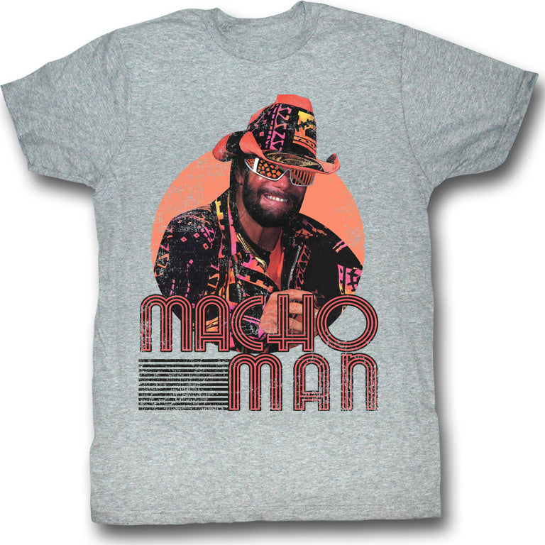 Macho Man Mens S/S T-Shirt - Mackin And Smackin - Heather Gray Heather
