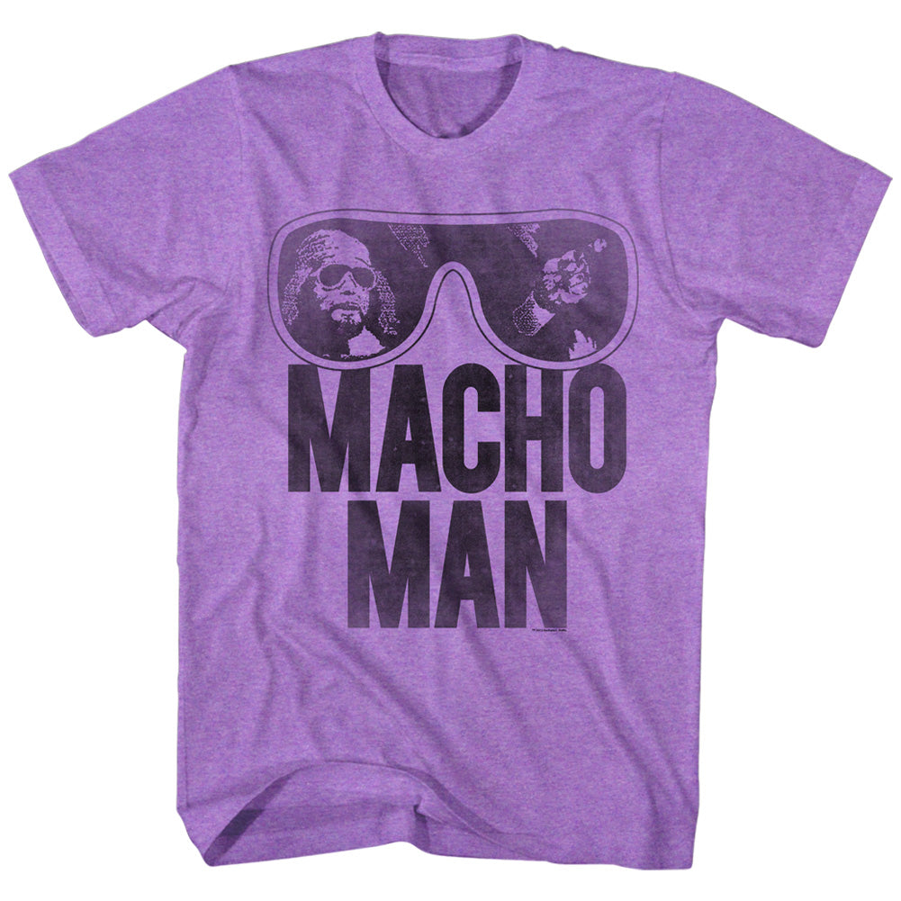 Macho Man Mens S/S T-Shirt - Ooold School - Heather Neon Purple Heather