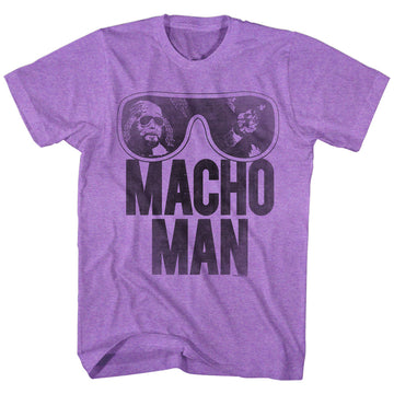 Macho Man Mens S/S T-Shirt - Ooold School - Heather Neon Purple Heather