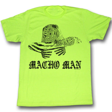 Macho Man Mens S/S T-Shirt - Macho Hat - Heather Neon Mint Heather