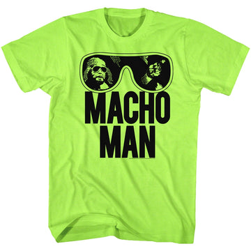 Macho Man Mens S/S T-Shirt - Ooold School - Heather Neon Green Heather