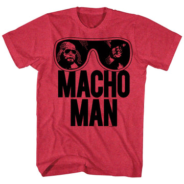 Macho Man Mens S/S T-Shirt - Ooold School - Heather Cherry Heather