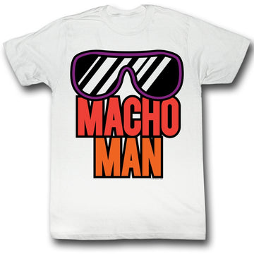 Macho Man Mens S/S T-Shirt - More Macho - Solid White