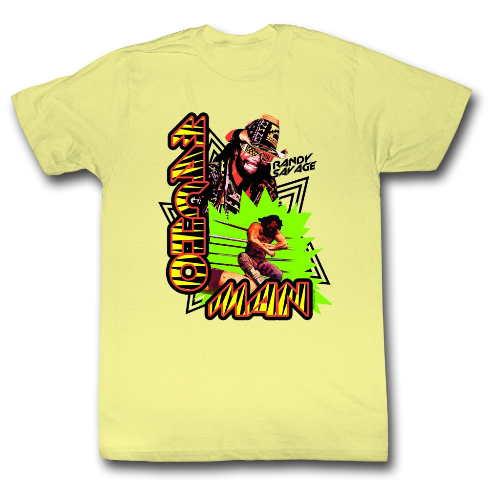 Macho Man Mens S/S T-Shirt - Macho Tricky - Heather Yellow Heather