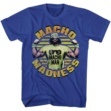 Macho Man Mens S/S T-Shirt - Macho Madness Macho Man - Solid Royal