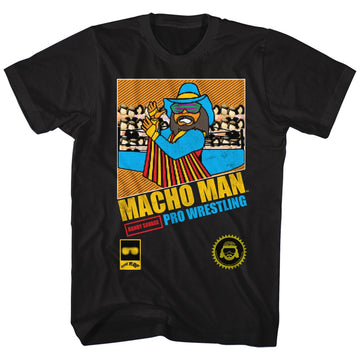 Macho Man Mens S/S T-Shirt - Pro Wrestling - Solid Black