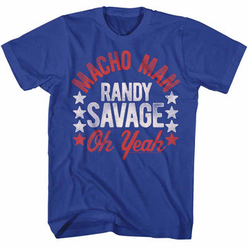 Macho Man Mens S/S T-Shirt - Rootsofmacho2 - Solid Royal