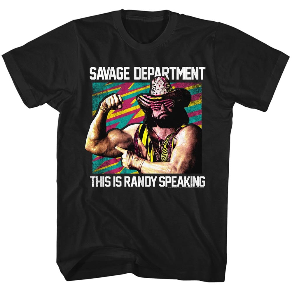 Macho Man Mens S/S T-Shirt - Savage Dept - Solid Black