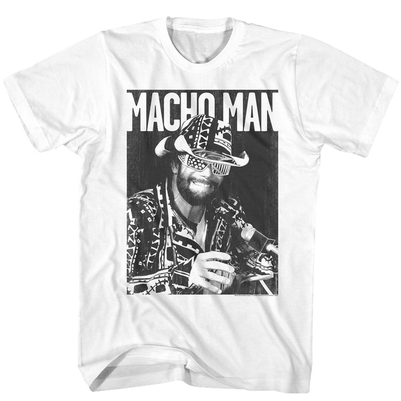 Macho Man Mens S/S T-Shirt - Machoman - Solid White