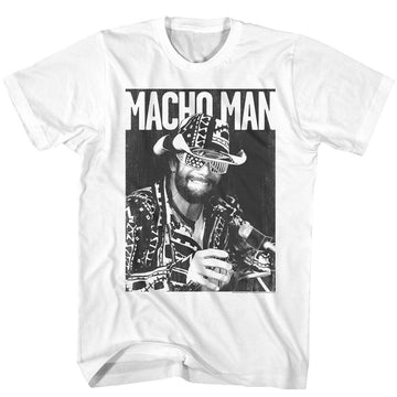 Macho Man Mens S/S T-Shirt - Machoman - Solid White