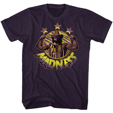 Macho Man Mens S/S T-Shirt - Macho Madness - Heather Blackberry Heather