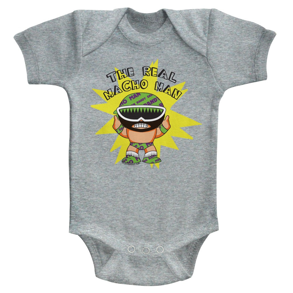 Macho Man Infant S/S Bodysuit - To Be Real - Heather Gray Heather