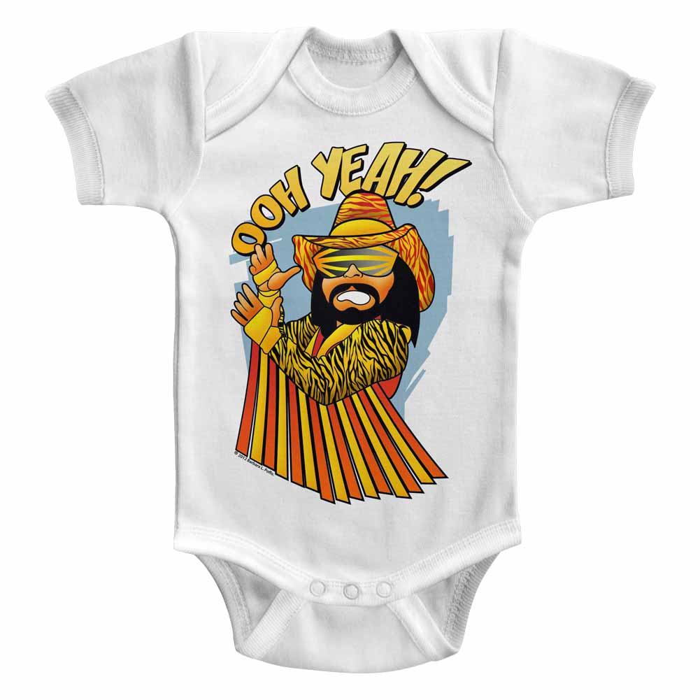 Macho Man Infant S/S Bodysuit - Baby Oh - Solid White