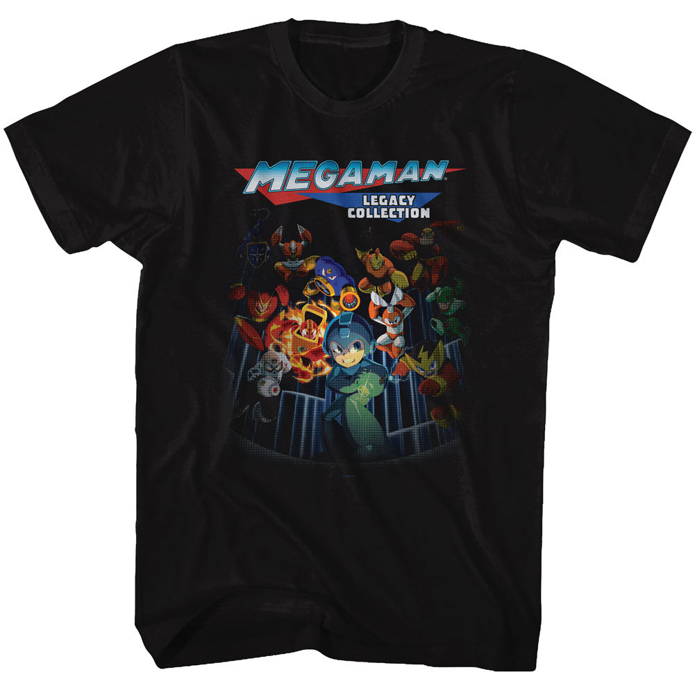 Mega Man Mens S/S T-Shirt - Legacy Collection - Solid Black
