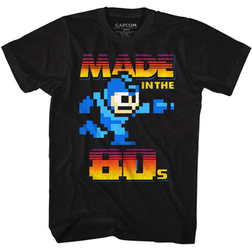 Mega Man Mens S/S T-Shirt - Madeinthe80S - Solid Black