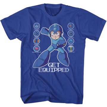 Mega Man Mens S/S T-Shirt - Get Equipped - Solid Royal