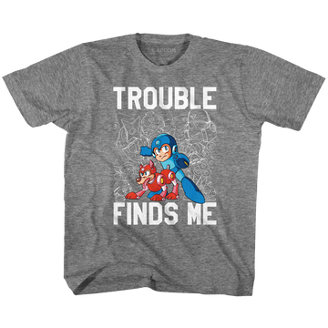 Mega Man Toddler S/S T-Shirt - Trouble - Heather Graphite Heather