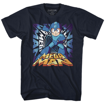 Mega Man Mens S/S T-Shirt - Megaman - Solid Navy