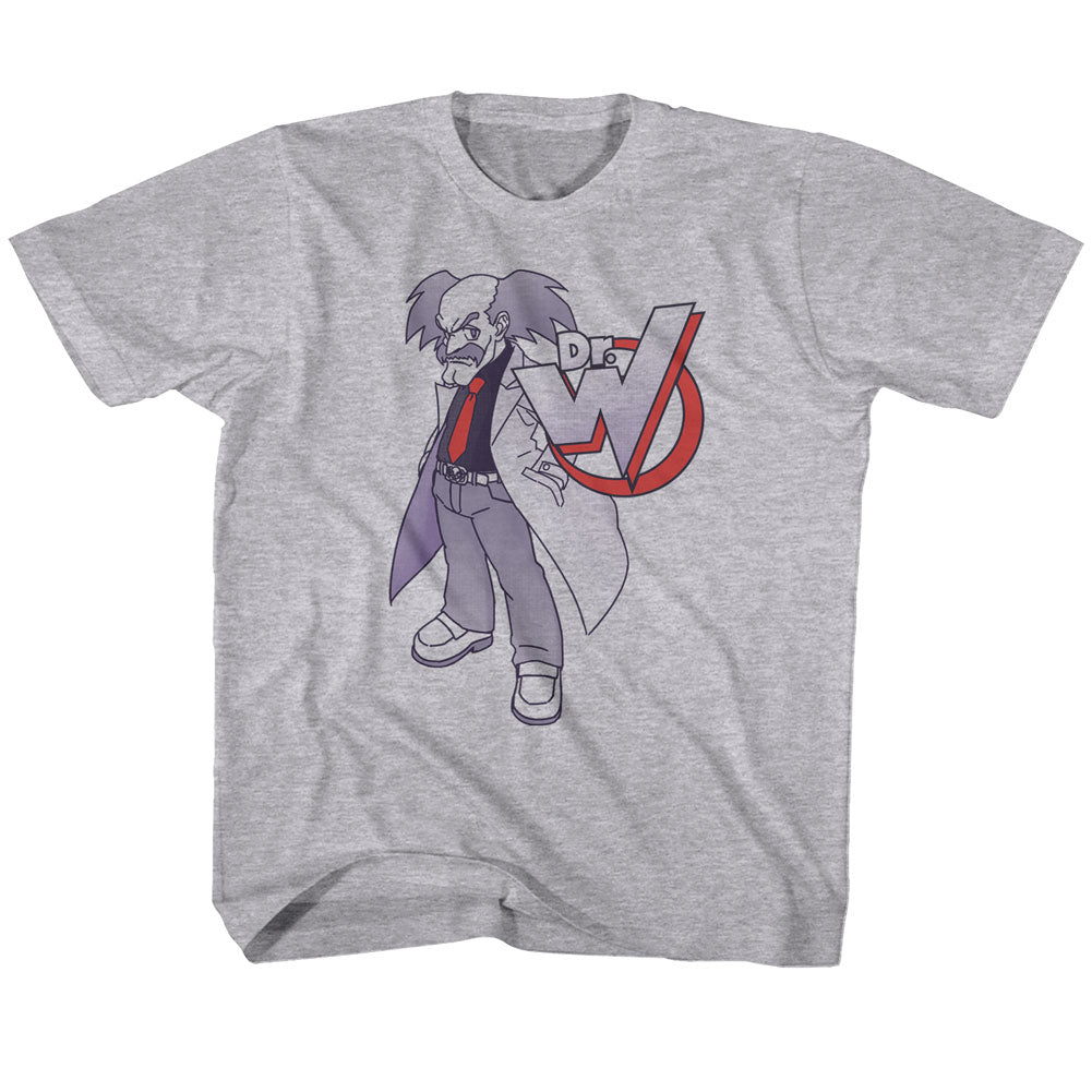 Mega Man Youth S/S T-Shirt - Dr. Willy - Heather Gray Heather