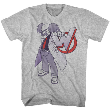 Mega Man Mens S/S T-Shirt - Dr. Willy - Heather Gray Heather