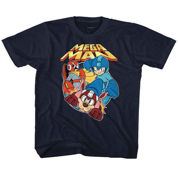 Mega Man Toddler S/S T-Shirt - Flat Colors - Solid Navy