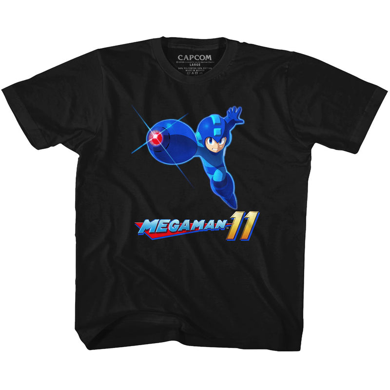 Mega Man Toddler S/S T-Shirt - Mega 11 - Solid Black