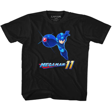 Mega Man Youth S/S T-Shirt - Mega 11 - Solid Black