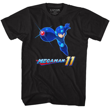 Mega Man Mens S/S T-Shirt - Mega 11 - Solid Black