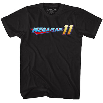 Mega Man Mens S/S T-Shirt - Mega Logo - Solid Black