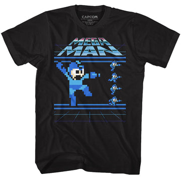 Mega Man Mens S/S T-Shirt - Megamen - Solid Black