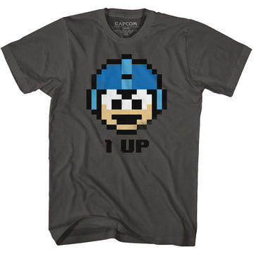 Mega Man Mens S/S T-Shirt - Oneup - Solid Smoke