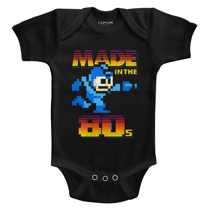 Mega Man Infant S/S Bodysuit - Madeinthe80S - Solid Black