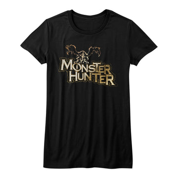 Monster Hunter Girls Juniors S/S T-Shirt - Mh Logo - Solid Black